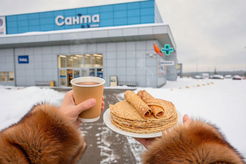 В Могилеве у магазина «Санта» будут бесплатно угощать блинами и ягодным морсом